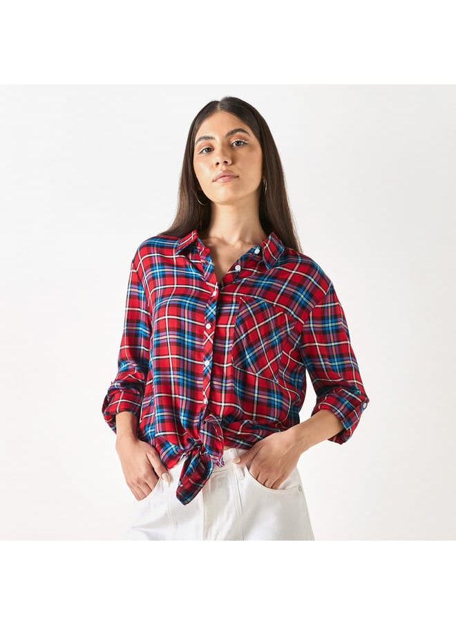 Lee Cooper Lee Cooper Checked Shirt with Pocket and Long Sleeves  - Image 1