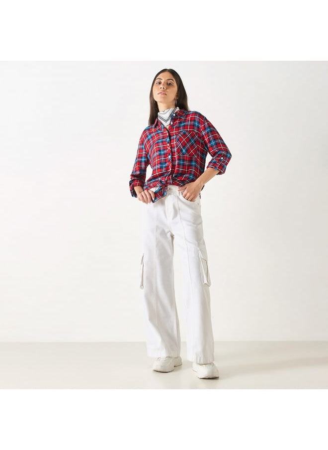 Lee Cooper Lee Cooper Checked Shirt with Pocket and Long Sleeves  - Image 2