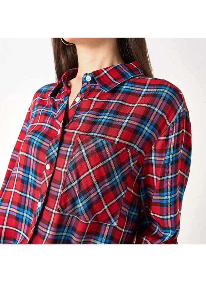 Lee Cooper Lee Cooper Checked Shirt with Pocket and Long Sleeves