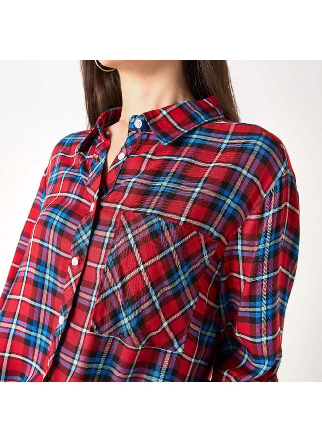 Lee Cooper Lee Cooper Checked Shirt with Pocket and Long Sleeves  - Image 4