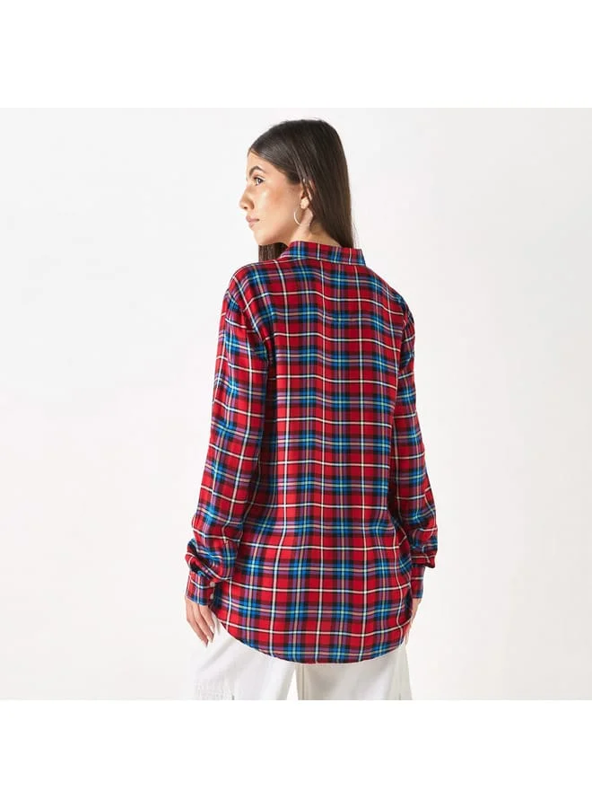 Lee Cooper Lee Cooper Checked Shirt with Pocket and Long Sleeves