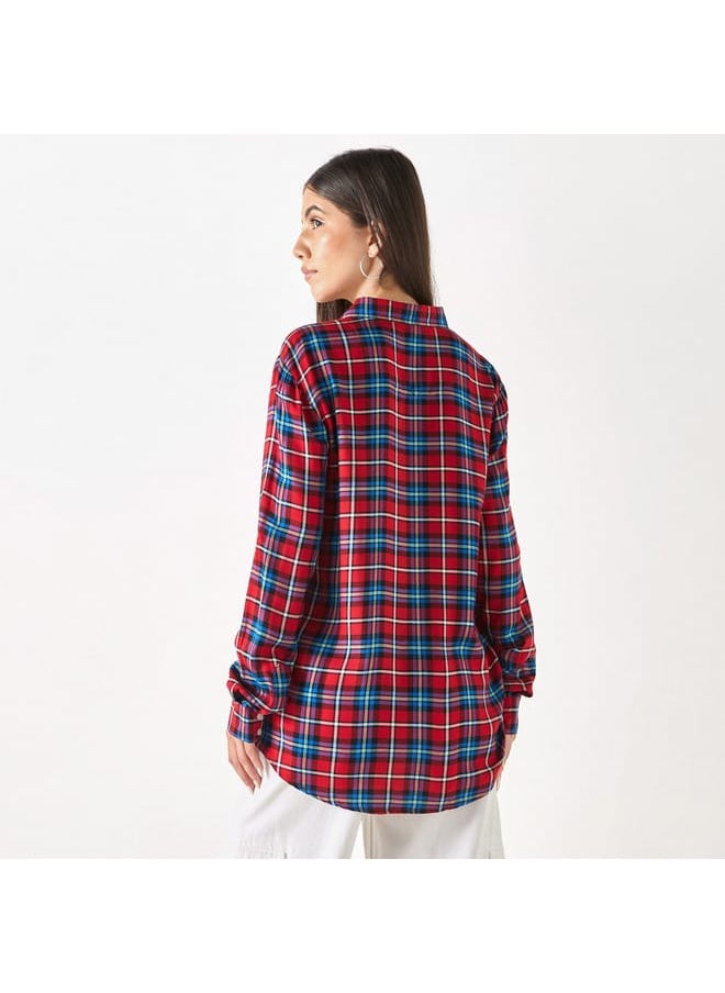 Lee Cooper Lee Cooper Checked Shirt with Pocket and Long Sleeves  - Image 3