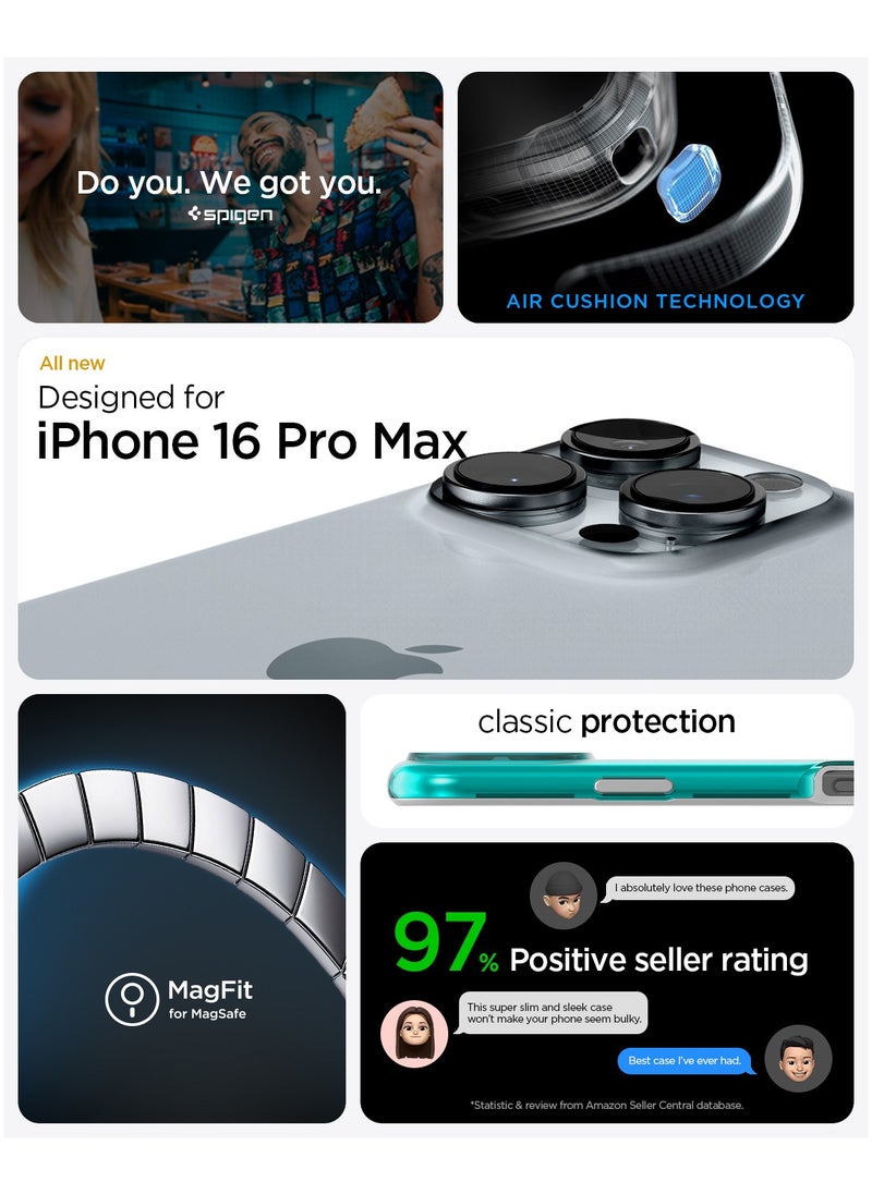 Spigen Classic C1 MagFit for iPhone 16 Pro MAX Case Cover with MagSafe & Extreme Protection Tech - Bondi Blue  - Image 2