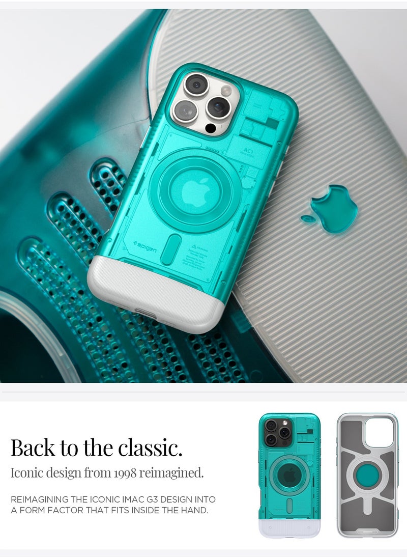 Spigen Classic C1 MagFit for iPhone 16 Pro MAX Case Cover with MagSafe & Extreme Protection Tech - Bondi Blue  - Image 4
