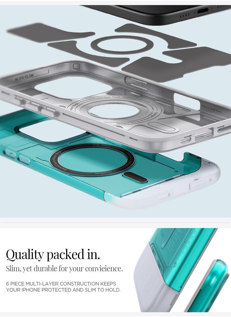 Spigen Classic C1 MagFit for iPhone 16 Pro MAX Case Cover with MagSafe & Extreme Protection Tech - Bondi Blue  - Image 5