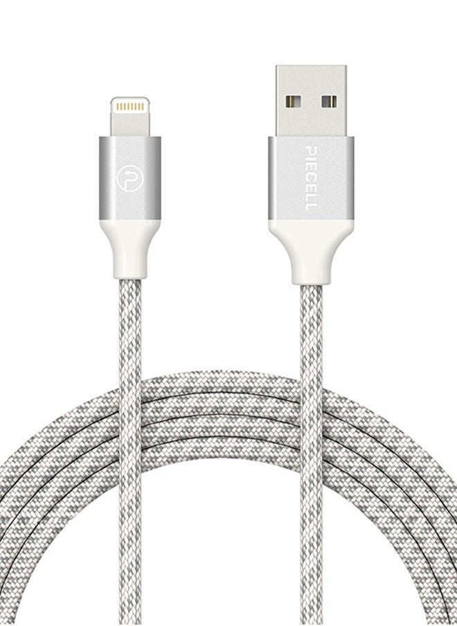 NIBEMINENT - MFI Lightning Braided Cable For Apple iPhone/iPad Gray - Image 1