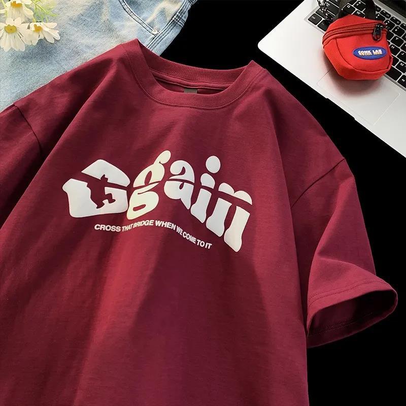 2024 Cotton Men'S Short-Sleeved T-Shirt New Western Style American Ins Heavy Loose Trendy Casual Half-Sleeved T-Shirt - Image 2