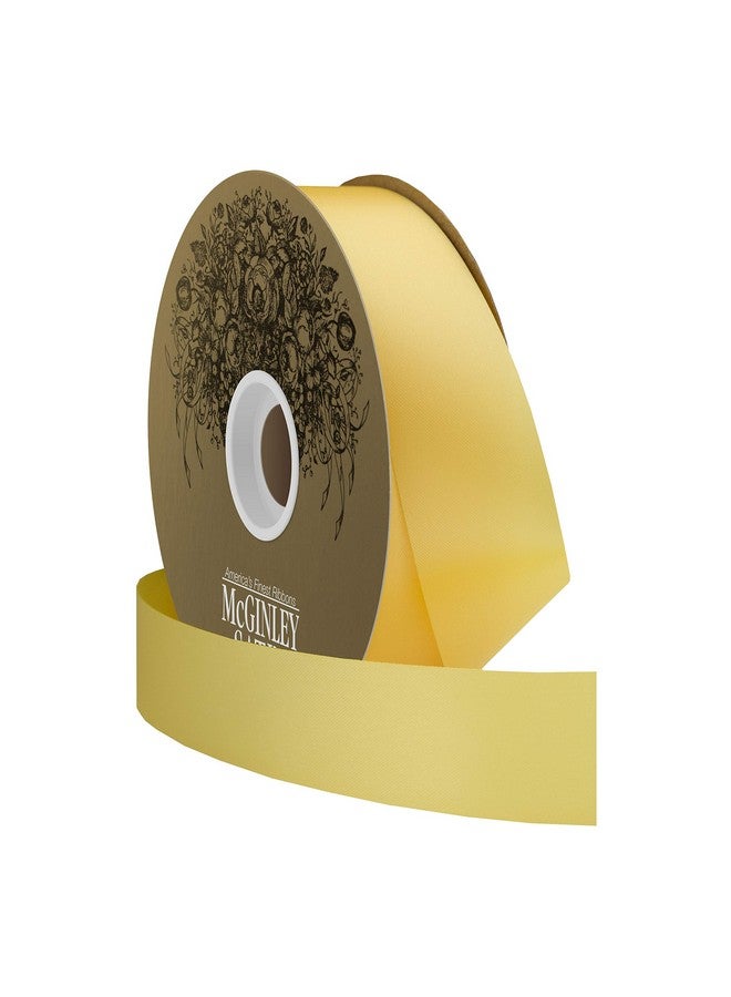 Berwick Offray 1.5'' Polyester Lustre Satin Ribbon, Yellow, 100 Yards - Image 3
