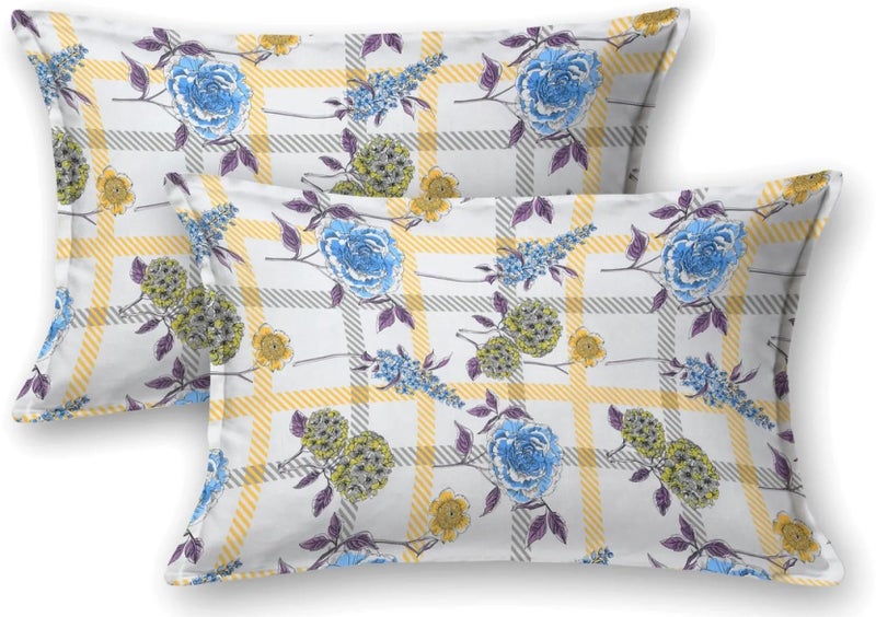 Bombay Dyeing King Size Bedsheet,164 TC 100% Cotton Bedsheet with 2 Pillow Cover, 274cm x 274cm - Diwali Collection - Ocean Mist Blue - Image 4