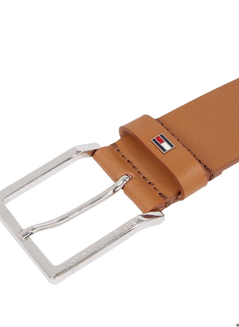 TOMMY HILFIGER Men's Square Buckle Fixed Belt -  Leather, Brown  - Image 2