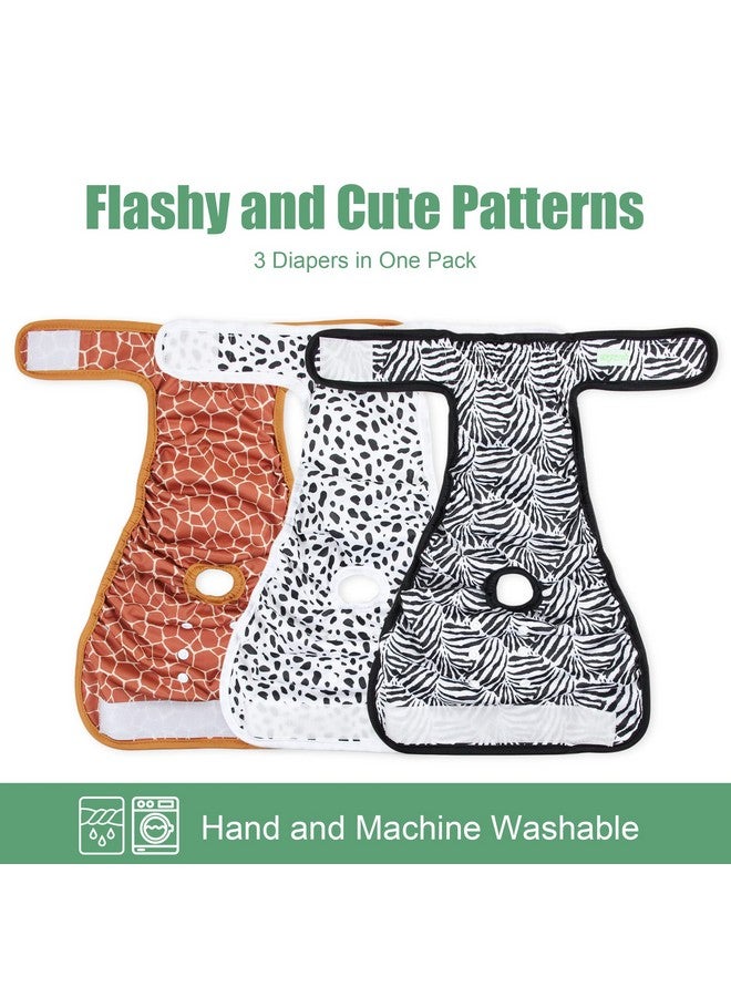 ويجريكو حفاضات الكلاب النسائية القابلة للغسل من ويجريكو (عبوة من 3 قطع)، حفاضات الكلاب عالية الامتصاص للكلاب الإناث، حفاضات الكلاب الإناث للكلاب في فترة الشبق، الدورة الشهرية، سلس البول (الحمار الوحشي، الزرافة، البقع، الصغيرة) - Image 2