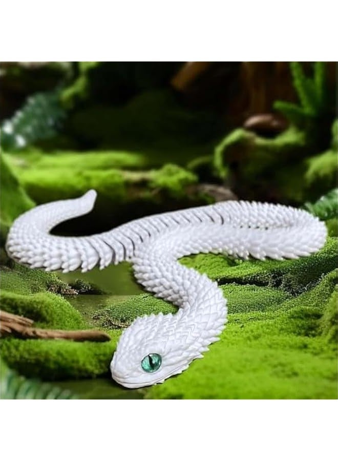general 3D Printed Snake Toys 3D Printed Animals Exquisite Cute Pet Toy 3D Printed Animals Set Adults Fidget Toys Printed Cobra Fidget Toys 3D Printed Articulated Cobra Flexiable Crystal Snake (Black) - Image 3