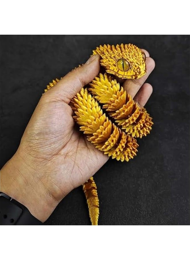 general 3D Printed Snake Toys 3D Printed Animals Exquisite Cute Pet Toy 3D Printed Animals Set Adults Fidget Toys Printed Cobra Fidget Toys 3D Printed Articulated Cobra Flexiable Crystal Snake (Black) - Image 4
