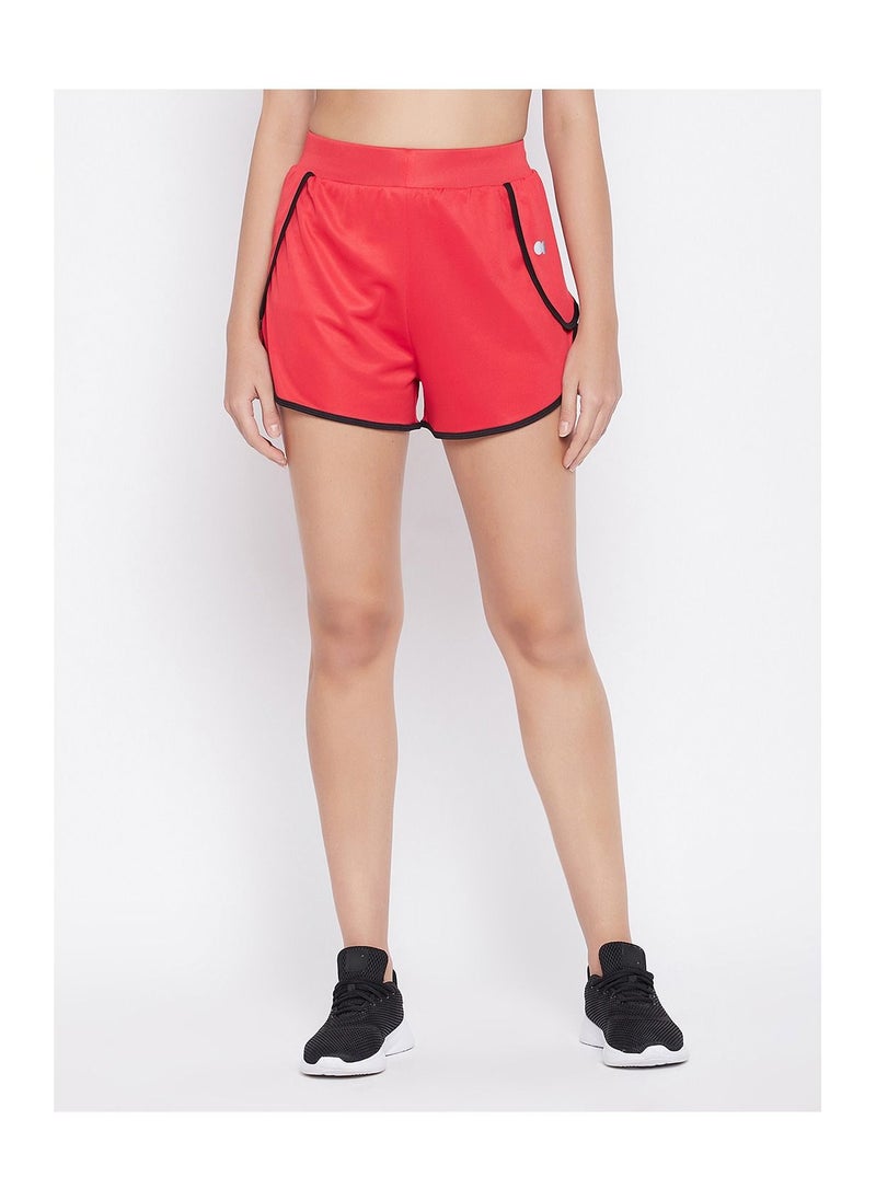 Clovia - Comfort-Fit Active Shorts in Red - Image 1
