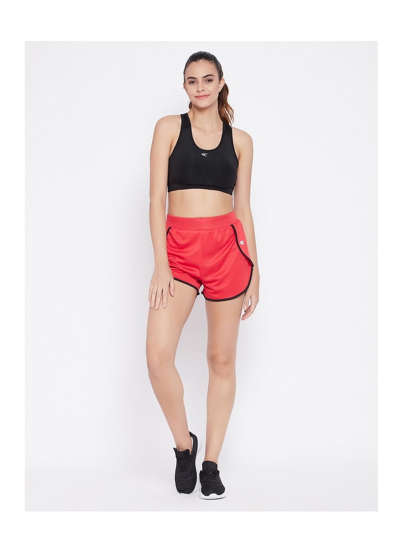 Clovia - Comfort-Fit Active Shorts in Red - Image 1