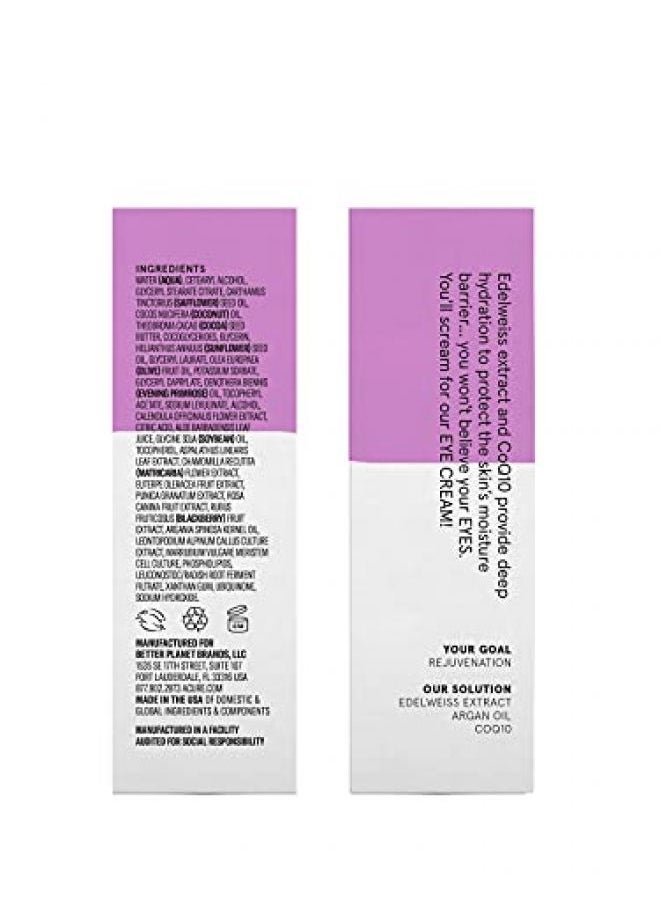Acure - ACURE Radically Rejuvenating Eye Cream  100% Vegan  Provides AntiAging Support  Chlorella & Edelweiss Extract  Hydrates & Minimizes Fine Lines  Ivory 1 Fl Oz - Image 1