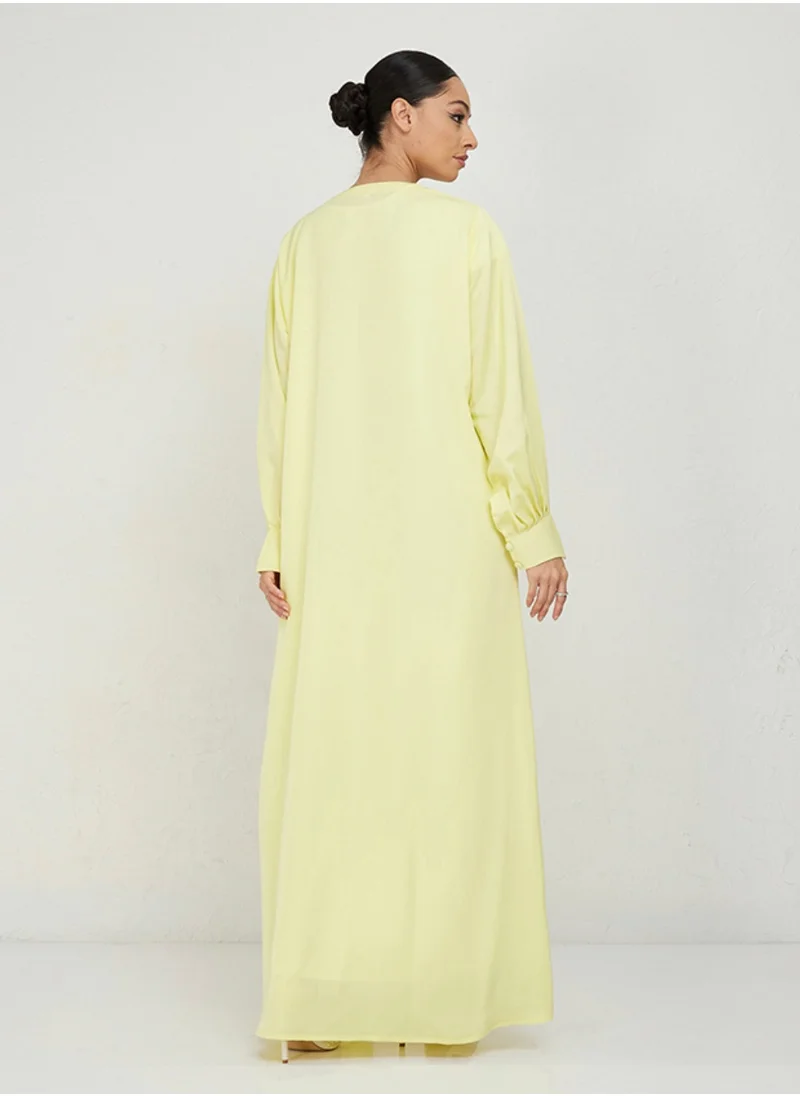 Rosette Abaya Yellow Abaya