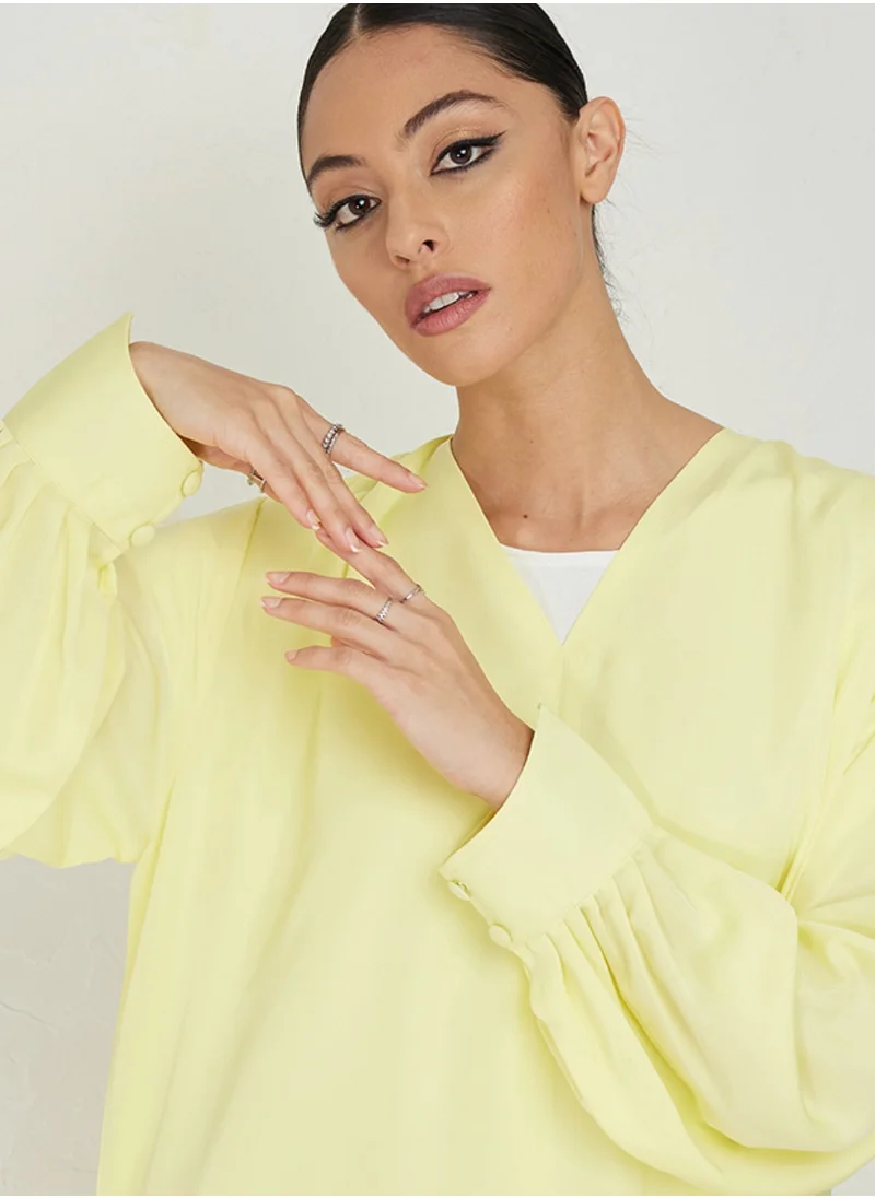 Rosette Abaya Yellow Abaya