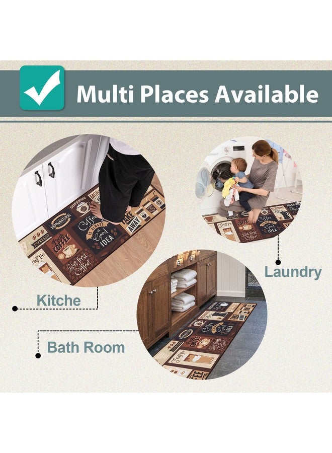 Carvapet 2 Piece Non-Slip Backing Mat Throw/Runner Rug For Kitchen Doormat Cafe Design (17"X48"+17"X24") - Image 5