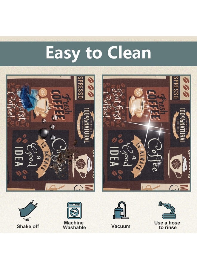 Carvapet 2 Piece Non-Slip Backing Mat Throw/Runner Rug For Kitchen Doormat Cafe Design (17"X48"+17"X24") - Image 4