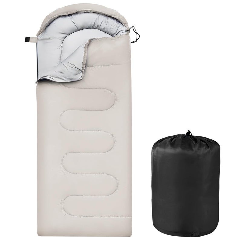 OBTANIM Sleeping Bags Portable Waterproof Thick Camping Sleeping Bag for Adults Kids 4 Seasons Cold Weather or Warm Backpacking Hiking Travel Indoor Outdoor Use Grey - Image 2