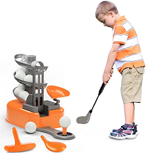 iPlay, iLearn iPlay iLearn Kids Golf Toys Set WLeft  Right Club Head Boys Outdoor Sport Toy Age 35 Toddler Indoor Golf Ball Game Child Exercise Active Yard Play Birthday Gift 4 6 7 8 Year Olds Toddler Girl - Image 1
