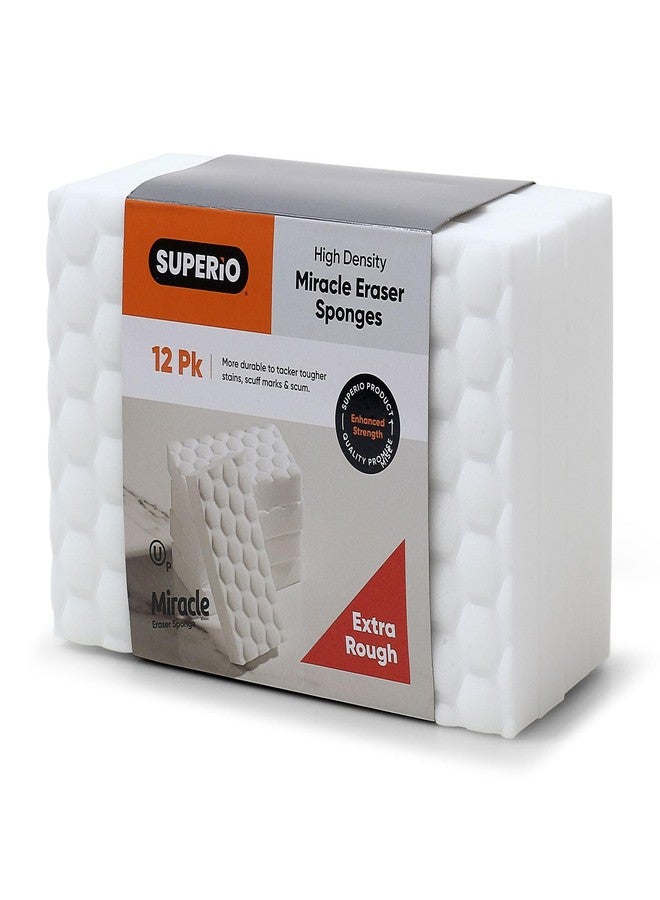 Superio High-Density Miracle Eraser Sponges - 12 Count - Powerful, Long-Lasting Scrubbers for Stubborn Dirt - Image 1