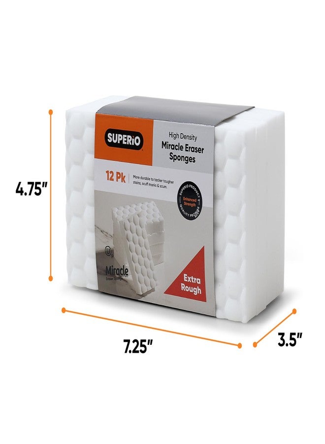 Superio High-Density Miracle Eraser Sponges - 12 Count - Powerful, Long-Lasting Scrubbers for Stubborn Dirt - Image 2