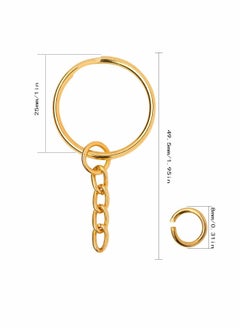 KASTWAVE 100 Pieces Metal Split Key Rings with Chain and Open Jump Rings  Diameter Split Key Chain Rings for DIY Crafts Keys Pendant Jewelry Making Gold  - Image 5