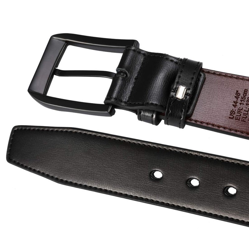 beltox fine Menâ€™s Casual Leather Jeans Belts 1 1/2â€ Wide 4MM Thick Alloy Prong Buckle Work Dress Belt for Menï¼ˆBlack Belt with Black Buckleï¼Œ50-52ï¼‰ - Image 4