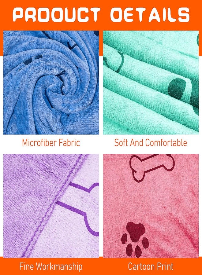 KisSealed 8Pcs Dog Towels for Drying, 55 x 28 Inch Quick Drying Pet Bath Towels Bulk Colorful Pet Grooming Towel Absorbent Microfiber Towel for Small Medium Large Dog Puppy Cat - Image 3