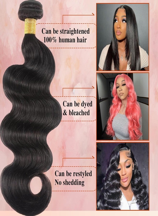 Aiterina 100% Unprocessed Brazilian Virgin Hair 18 20 22 24 Inch Body Wave Bundles Human Hair 4 Bundles Real Human Hair Extensions for Black Women Natural Black - Image 5