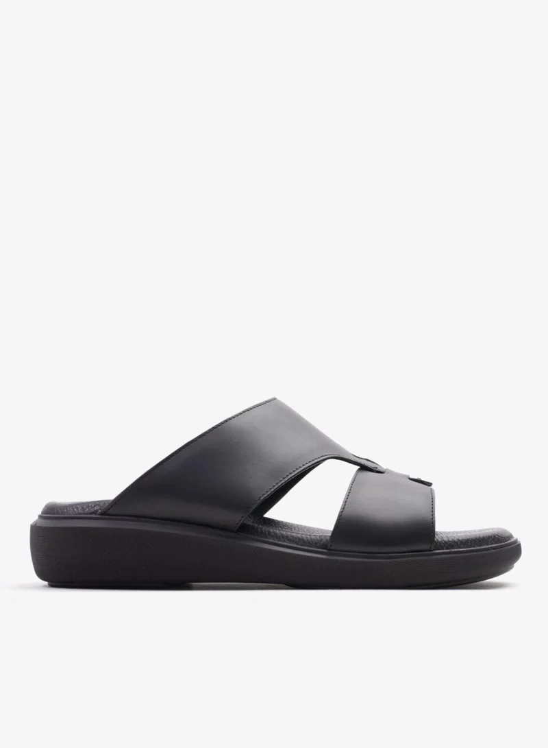 Uomo Cavalier Comfortable Slip-On Sandals with Cushioned Sole Black