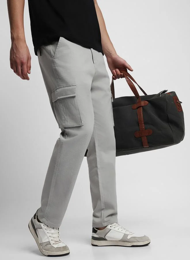 Dennis Lingo light grey Slim Fit Light Grey Trouser for Men - Cotton Blend, Full Length, Mid Rise, Casual, for Men | Best Price UAE