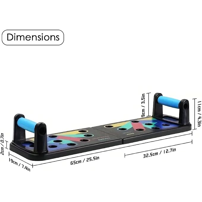 HEXAR Push Up Board, Foldable 12-In-1 Fitness Board, Home Workout Equipment, Pushup Handles For Floor, Multi Muscle Strength Training Equipment For Men And Women - Image 5