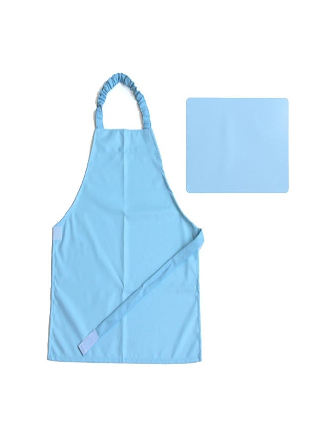 Kiddison Waterproof Apron and Silicone Working Mat Set (Sky Blue) Montessori Practical Life Material - Image 1