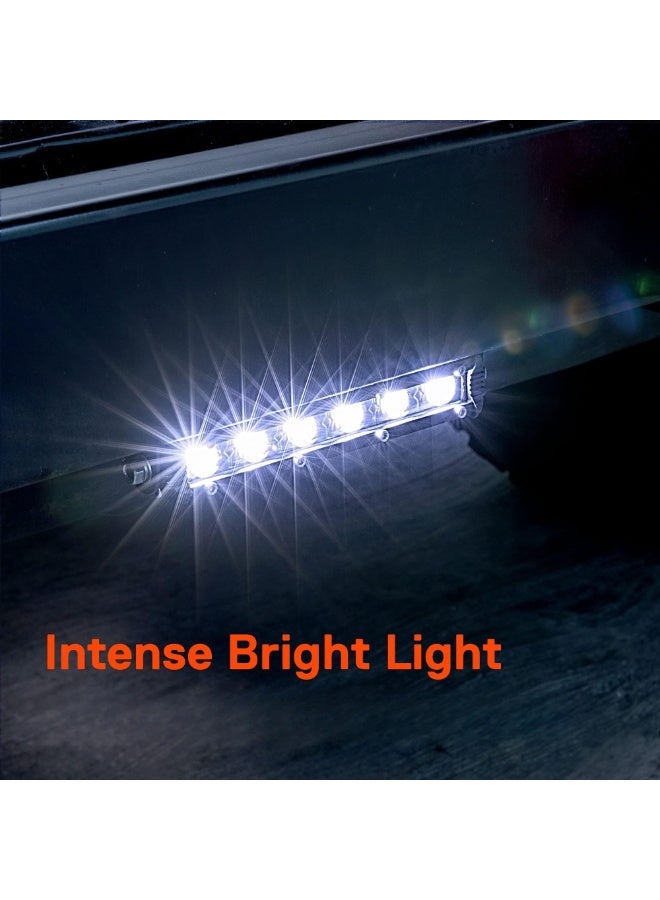 2pc 7" Ultra-Slim Single Row Off Road LED Light Bar [1530lm] [18W] [IP68 Waterproof] [12V - 24V] Fog/Driving/Work Lights for Trucks ATV Cars - 60 Degrees Flood Light - Image 3