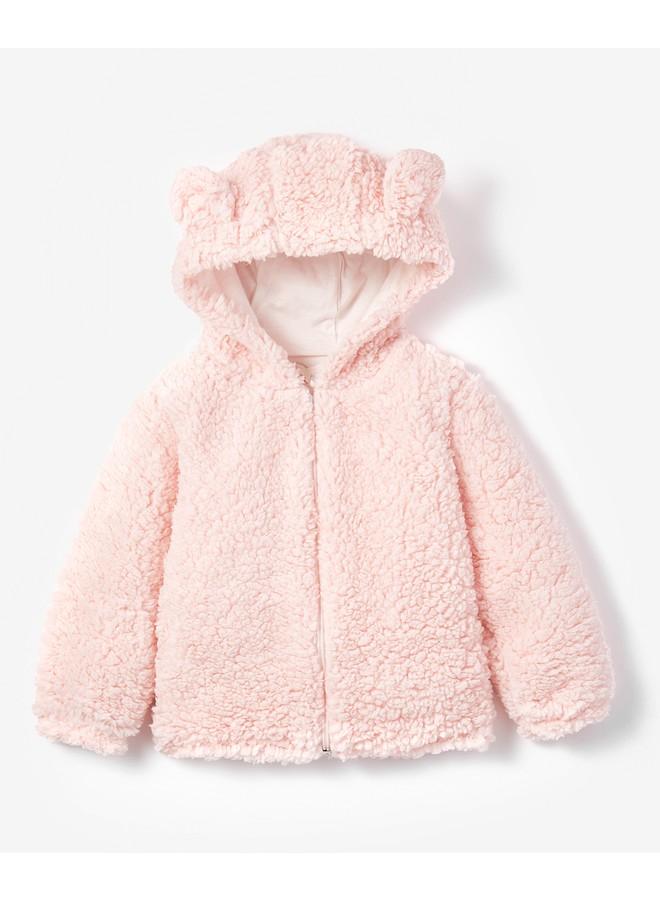 June Baby Plush Coat Pink - Image 1