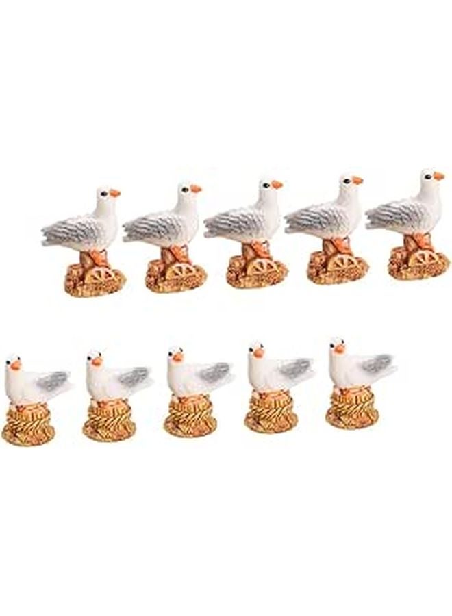 12 Pieces Seagull Bird Figurines Set For Coastal Tabletop Garden Patio Indoor Outdoor Decor - Image 1