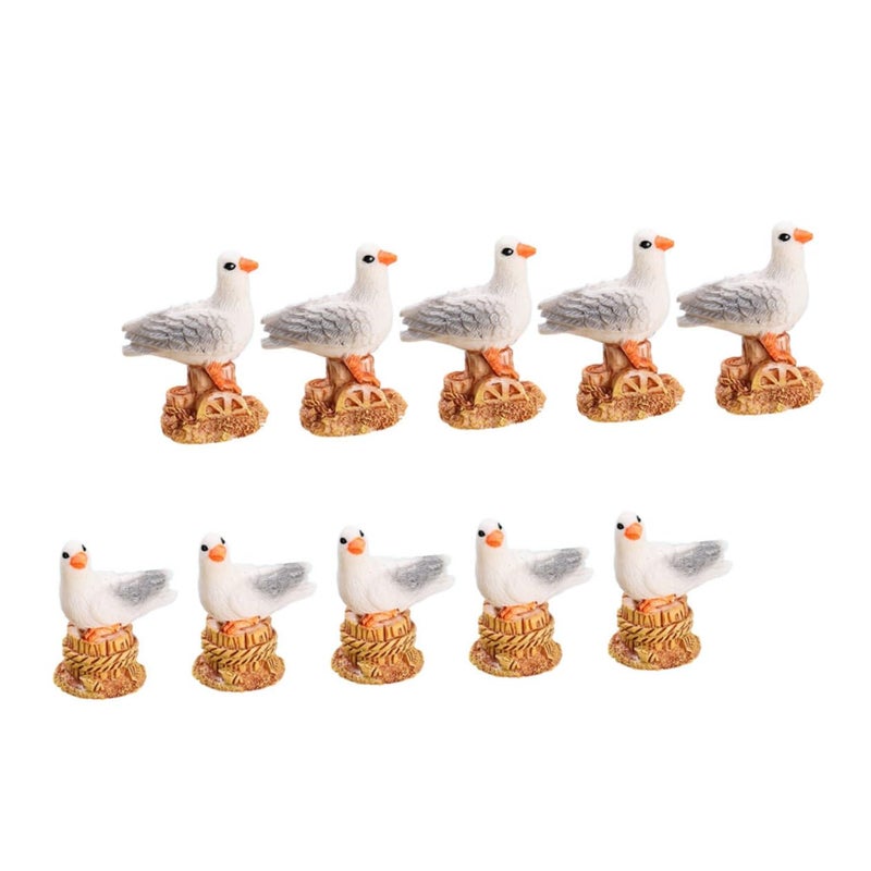 12 Pieces Seagull Bird Figurines Set For Coastal Tabletop Garden Patio Indoor Outdoor Decor - Image 2
