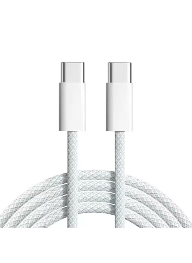 Zaid Cut-resistant Type-C charging cable, 2 meters long, supports fast charging from USB-C to USB-C at 60W. Compatible with iPhone 15, iPhone 16, Huawei, Samsung, and all devices with a Type-C port. - Image 2