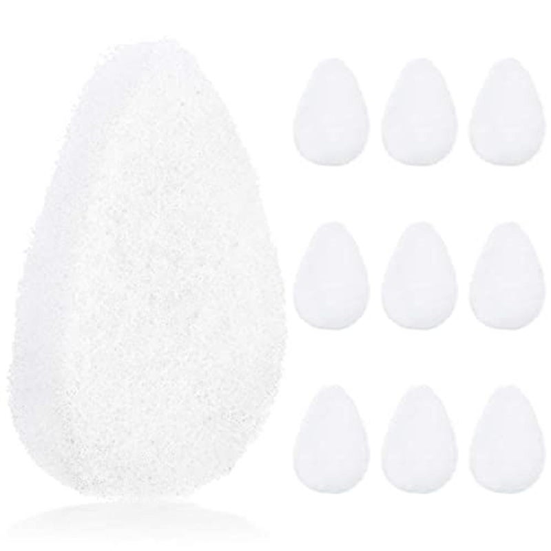 IMPRESA Facial Sponge - Daily Deep Cleansing Face Scrubber - Gentle Exfoliating Pads for Dead Skin Removal - Reusable Face Scrub Pads for Normal to Oily Skin - Pack of 10, White, Regular Puff Style - Image 1