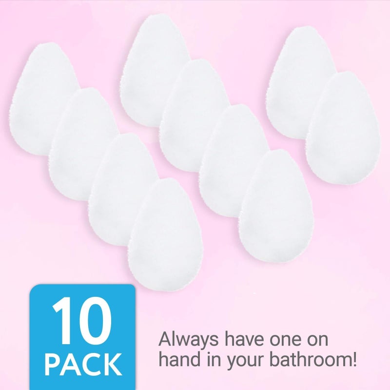 IMPRESA Facial Sponge - Daily Deep Cleansing Face Scrubber - Gentle Exfoliating Pads for Dead Skin Removal - Reusable Face Scrub Pads for Normal to Oily Skin - Pack of 10, White, Regular Puff Style - Image 2
