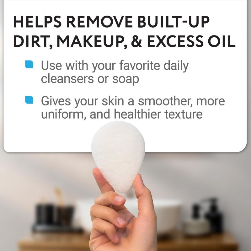 IMPRESA Facial Sponge - Daily Deep Cleansing Face Scrubber - Gentle Exfoliating Pads for Dead Skin Removal - Reusable Face Scrub Pads for Normal to Oily Skin - Pack of 10, White, Regular Puff Style - Image 5