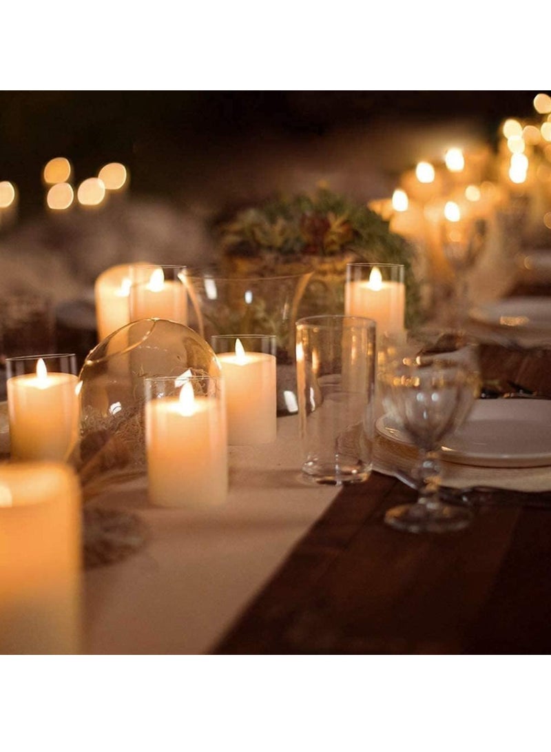 TIGER Set of 3 Glass Flameless Candles with Timer & Remote Control – Battery-Powered Flickering LED Pillar Candles for Holiday, Restaurant, and Home Decoration – Safe, Elegant, and Realistic Candlelight Ambiance - Image 2