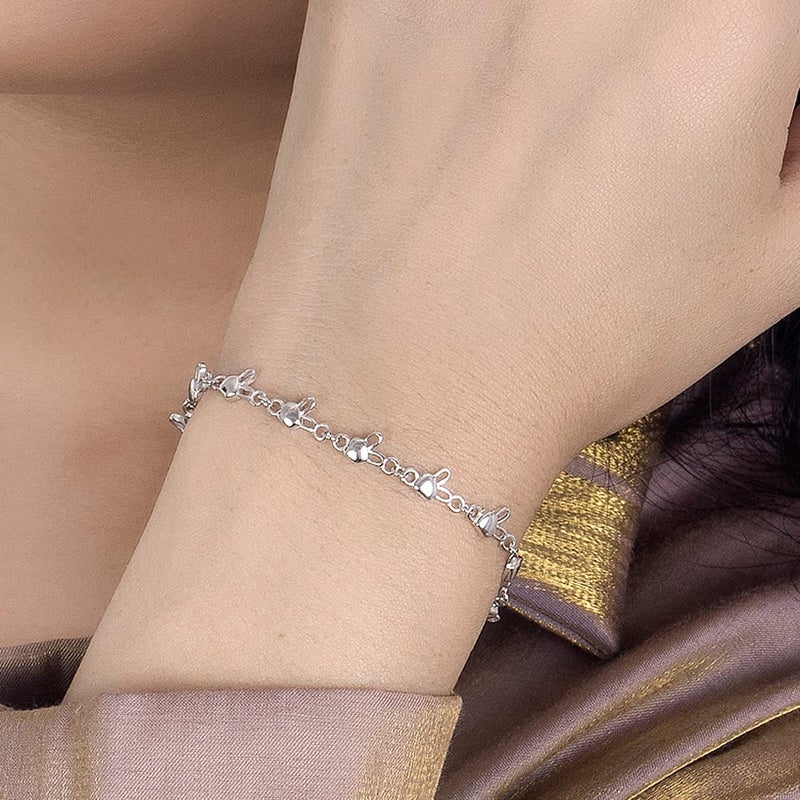 Dankadi Women 925 Sterling Silver Infinity Love Heart Link Bracelets- Cute Animal Little Rabbit Bangle Jewelry Gifts For Wife Her (Rabbit shape, 8 inches) - Image 2