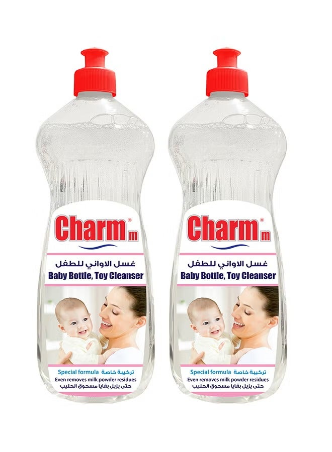 CHARMM منظف زجاجات الأطفال مثالي لتنظيف زجاجات الأطفال 100% معاد تدويره صديق للبيئة مختبر جلدياً 2x1L - Image 1