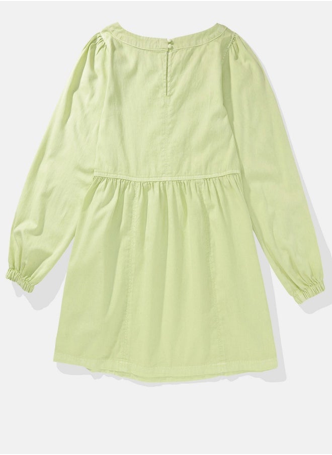 American Eagle - AE Long-Sleeve Denim Mini Dress - Image 1