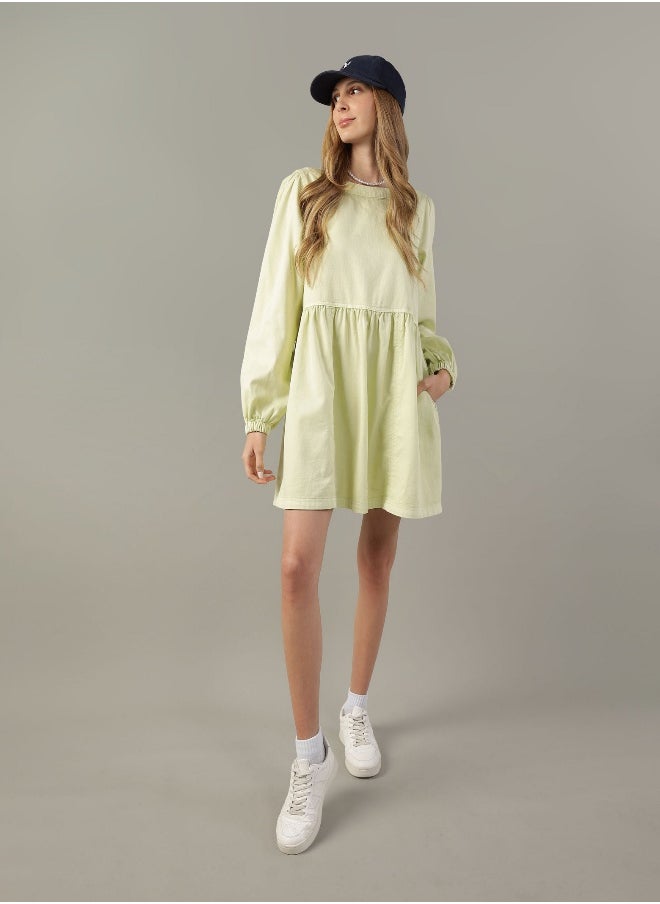 American Eagle - AE Long-Sleeve Denim Mini Dress - Image 1