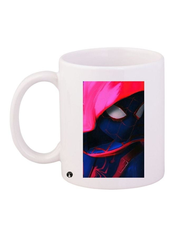 Spider-Man Printed Coffee Mug White/Pink/Blue 11ounce